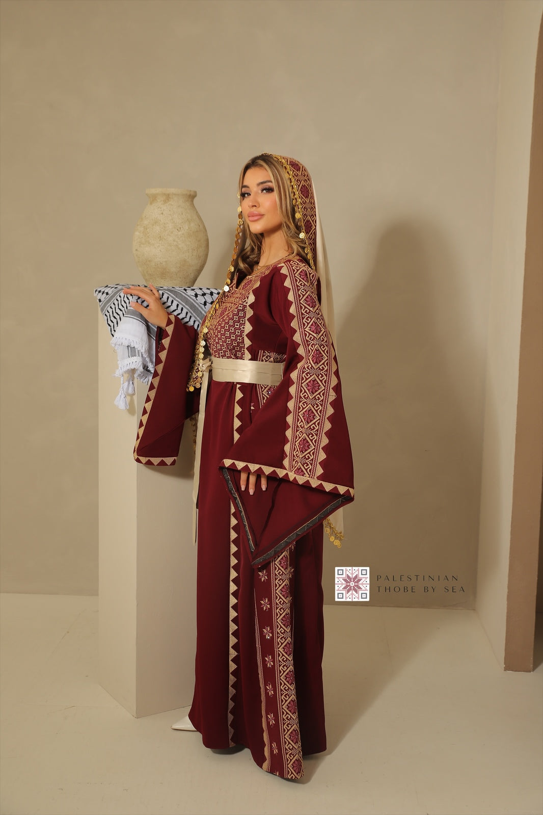 Bridal Al-Khalil ruby flame Thobe