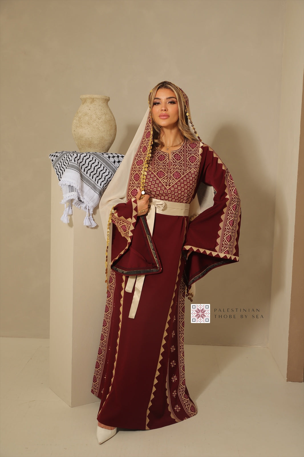 Bridal Al-Khalil ruby flame Thobe