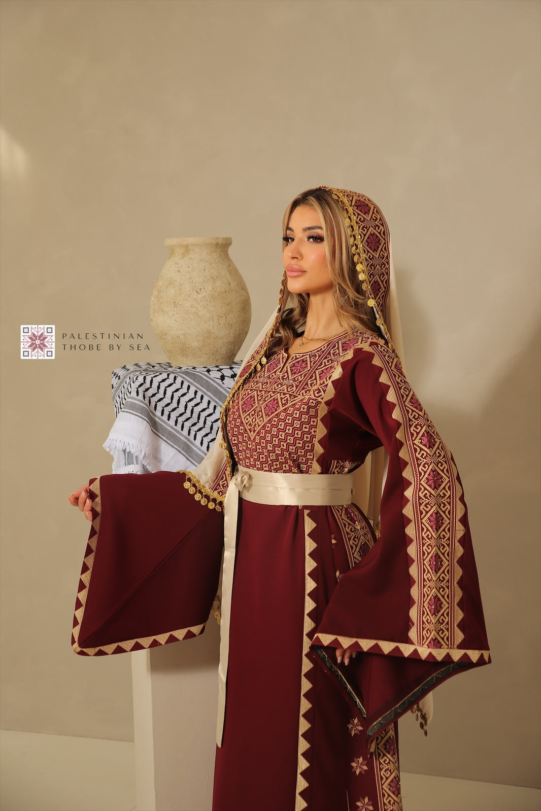 Bridal Al-Khalil ruby flame Thobe