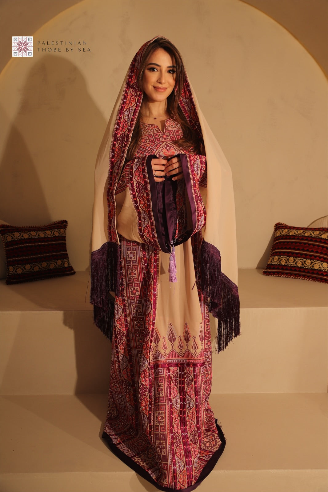 Bridal Bethlehem pink Thobe