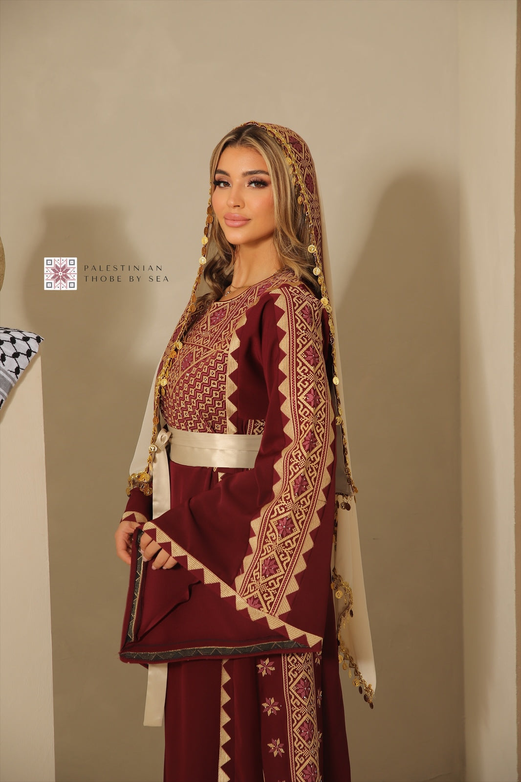 Bridal Al-Khalil ruby flame Thobe