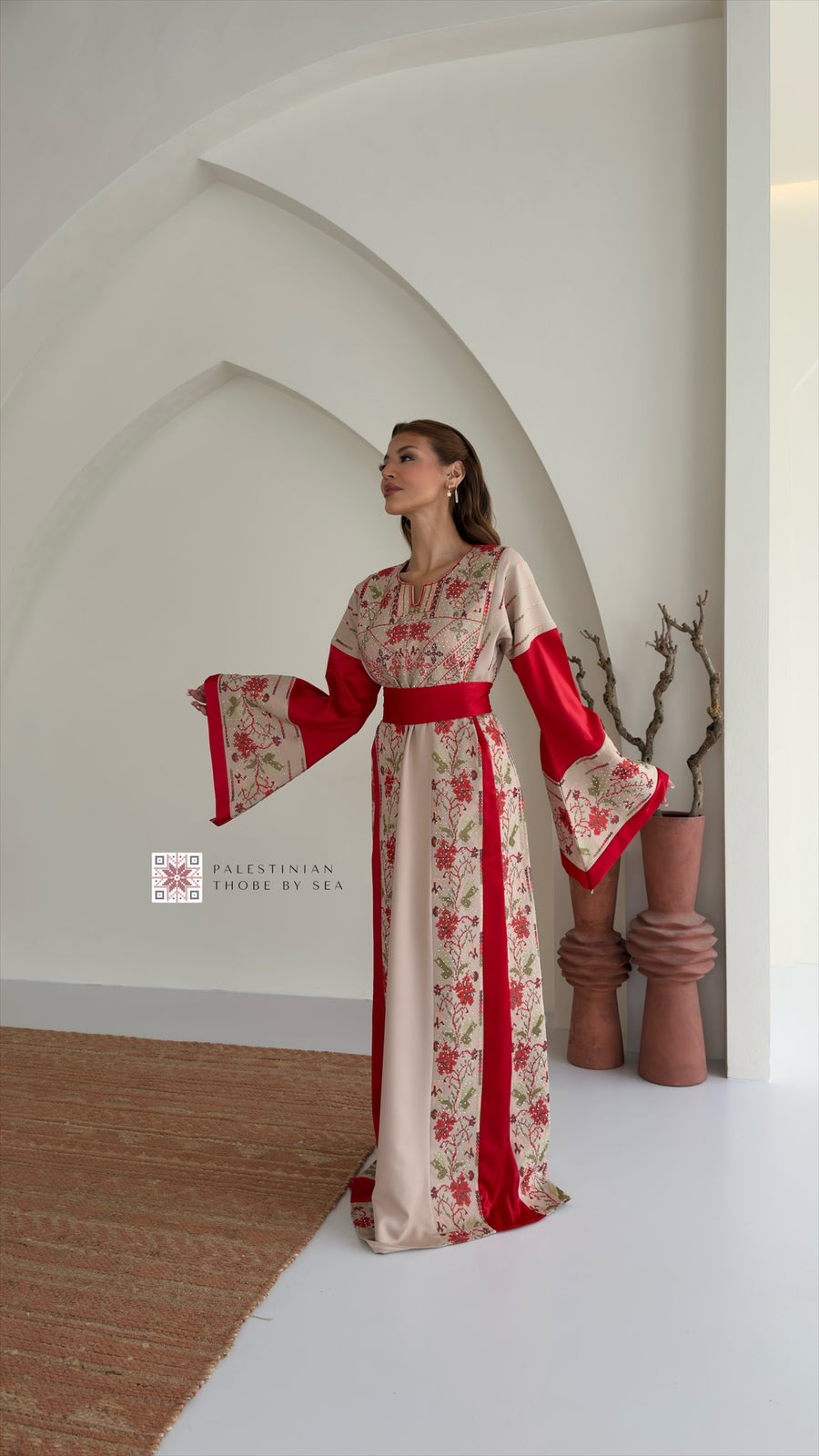 Ramallah Crimson Bloom Thobe
