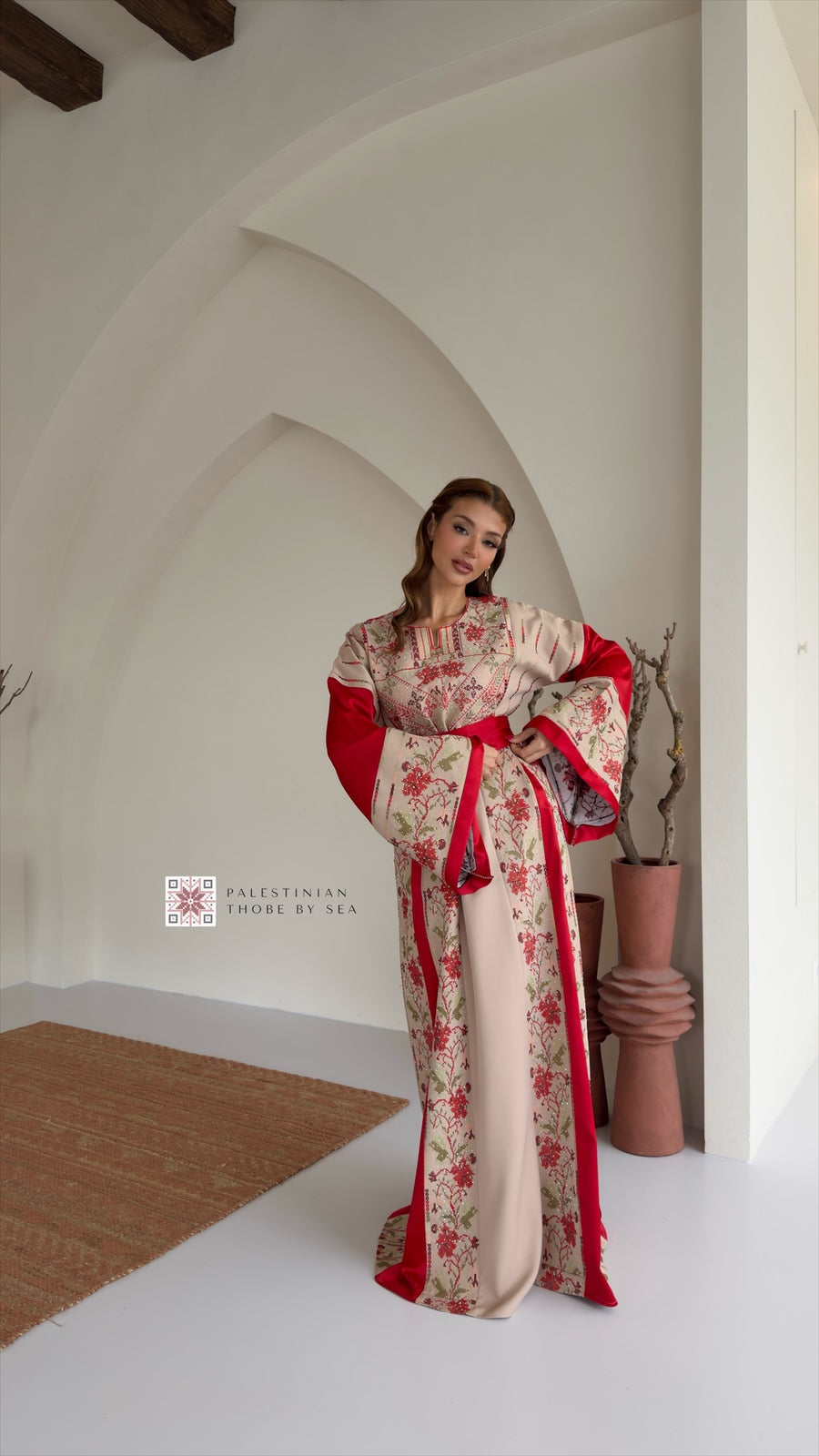 Ramallah Crimson Bloom Thobe