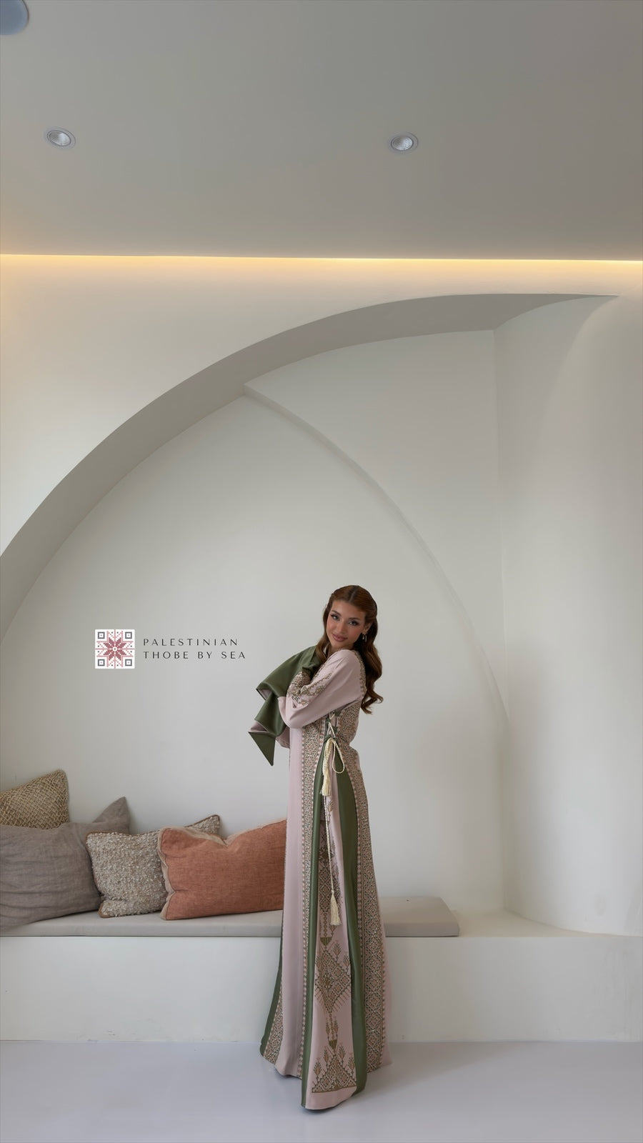 Tabariya Blush Sage Thobe